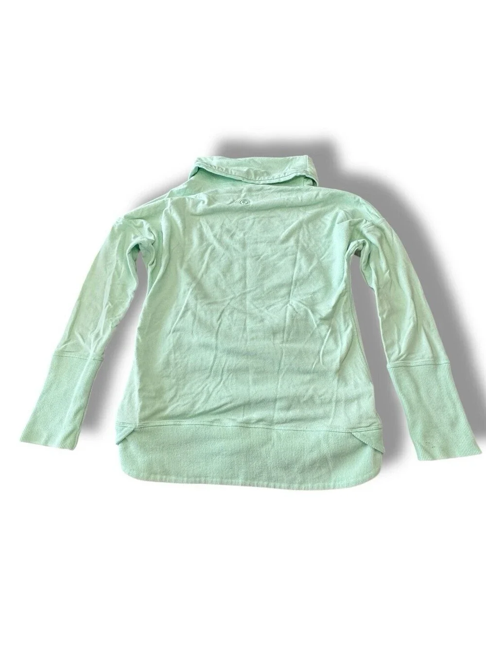 Lululemon Sweater Cowl Neck Pullover Long Sleeve Zipper Pockets Green Women Sz 6